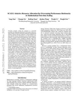 SCALE: Selective Resource Allocation for Overcoming Performance Bottlenecks in Mathematical Test-time Scaling