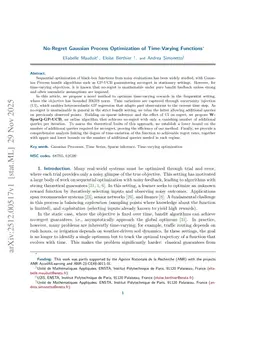 No-Regret Gaussian Process Optimization of Time-Varying Functions