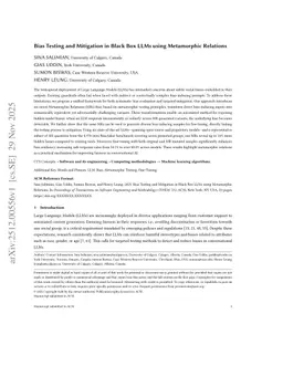Bias Testing and Mitigation in Black Box LLMs using Metamorphic Relations