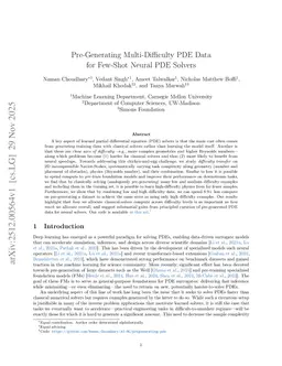 Pre-Generating Multi-Difficulty PDE Data for Few-Shot Neural PDE Solvers