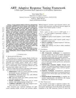 ART: Adaptive Response Tuning Framework -- A Multi-Agent Tournament-Based Approach to LLM Response Optimization