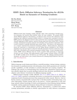 EDIT: Early Diffusion Inference Termination for dLLMs Based on Dynamics of Training Gradients