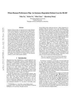 When Human Preferences Flip: An Instance-Dependent Robust Loss for RLHF