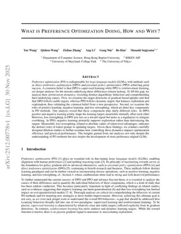 What Is Preference Optimization Doing, How and Why?