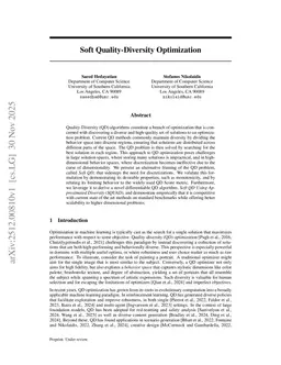 Soft Quality-Diversity Optimization
