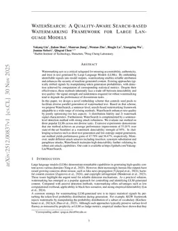 WaterSearch: A Quality-Aware Search-based Watermarking Framework for Large Language Models