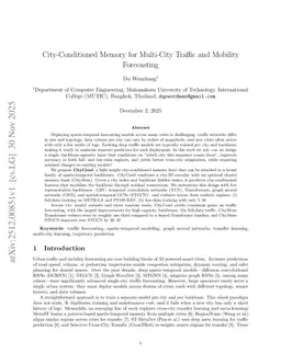 City-Conditioned Memory for Multi-City Traffic and Mobility Forecasting