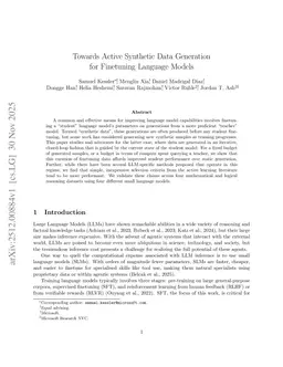 Towards Active Synthetic Data Generation for Finetuning Language Models