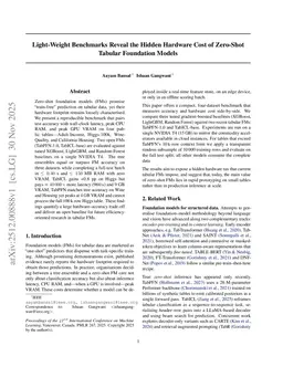 Light-Weight Benchmarks Reveal the Hidden Hardware Cost of Zero-Shot Tabular Foundation Models