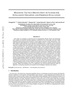 Magnetic Tactile-Driven Soft Actuator for Intelligent Grasping and Firmness Evaluation