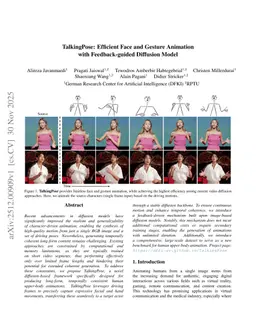 TalkingPose: Efficient Face and Gesture Animation with Feedback-guided Diffusion Model