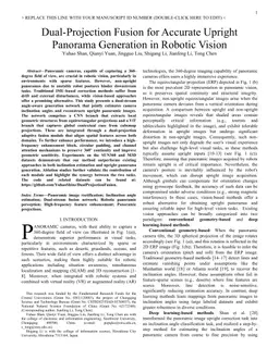 Dual-Projection Fusion for Accurate Upright Panorama Generation in Robotic Vision