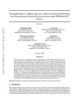 ForamDeepSlice: A High-Accuracy Deep Learning Framework for Foraminifera Species Classification from 2D Micro-CT Slices