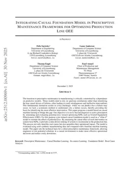 Integrating a Causal Foundation Model into a Prescriptive Maintenance Framework for Optimising Production-Line OEE