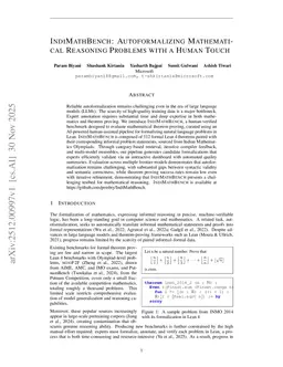 IndiMathBench: Autoformalizing Mathematical Reasoning Problems with a Human Touch