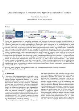 Chain of Unit-Physics: A Primitive-Centric Approach to Scientific Code Synthesis