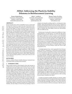Addressing the Plasticity-Stability Dilemma in Reinforcement Learning