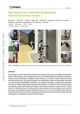 Opening the Sim-to-Real Door for Humanoid Pixel-to-Action Policy Transfer