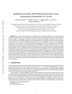Building Trustworthy AI for Materials Discovery: From Autonomous Laboratories to Z-scores