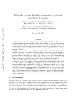 Efficiently Learning Branching Networks for Multitask Algorithmic Reasoning