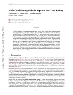 Mode-Conditioning Unlocks Superior Test-Time Scaling