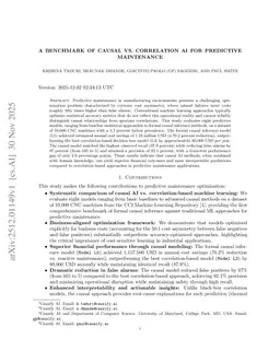 A Benchmark of Causal vs. Correlation AI for Predictive Maintenance