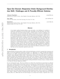 Open-Set Domain Adaptation Under Background Distribution Shift: Challenges and A Provably Efficient Solution