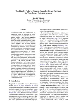 Teaching by Failure: Counter-Example-Driven Curricula for Transformer Self-Improvement