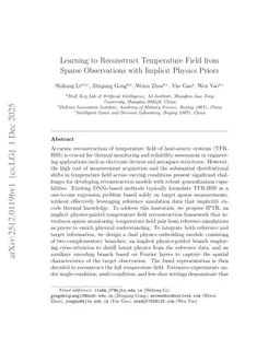 Learning to Reconstruct Temperature Field from Sparse Observations with Implicit Physics Priors
