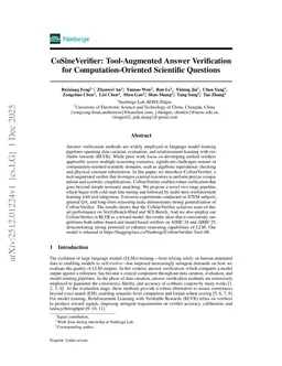CoSineVerifier: Tool-Augmented Answer Verification for Computation-Oriented Scientific Questions