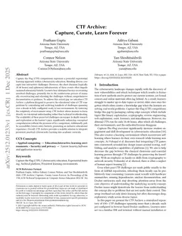 CTF Archive: Capture, Curate, Learn Forever