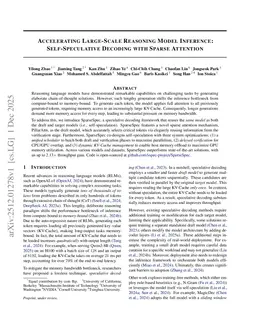 Accelerating Large-Scale Reasoning Model Inference with Sparse Self-Speculative Decoding