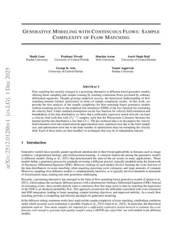 Generative Modeling with Continuous Flows: Sample Complexity of Flow Matching