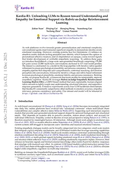 Kardia-R1: Unleashing LLMs to Reason toward Understanding and Empathy for Emotional Support via Rubric-as-Judge Reinforcement Learning