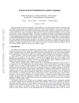 Systems Security Foundations for Agentic Computing