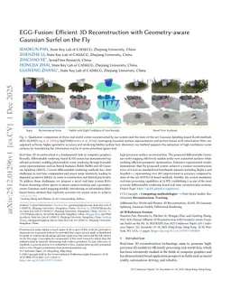EGG-Fusion: Efficient 3D Reconstruction with Geometry-aware Gaussian Surfel on the Fly