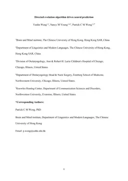 Directed evolution algorithm drives neural prediction