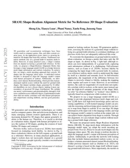 SRAM: Shape-Realism Alignment Metric for No Reference 3D Shape Evaluation