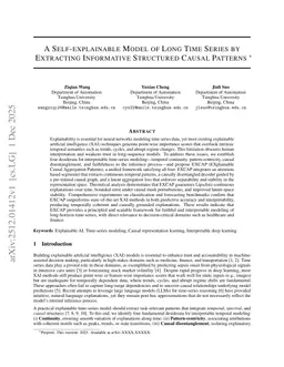 A Self-explainable Model of Long Time Series by Extracting Informative Structured Causal Patterns