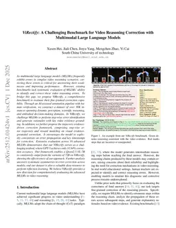 ViRectify: A Challenging Benchmark for Video Reasoning Correction with Multimodal Large Language Models