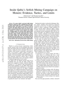 Inside Qubic's Selfish Mining Campaign on Monero: Evidence, Tactics, and Limits