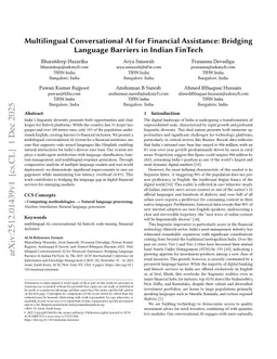 Multilingual Conversational AI for Financial Assistance: Bridging Language Barriers in Indian FinTech