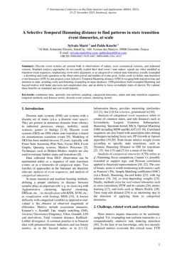 A Selective Temporal Hamming distance to find patterns in state transition event timeseries, at scale