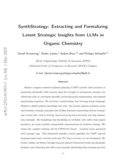 SynthStrategy: Extracting and Formalizing Latent Strategic Insights from LLMs in Organic Chemistry