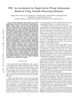 IVE: An Accelerator for Single-Server Private Information Retrieval Using Versatile Processing Elements