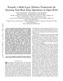 Towards a Multi-Layer Defence Framework for Securing Near-Real-Time Operations in Open RAN