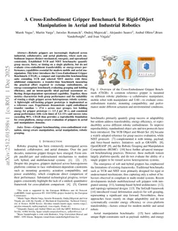 A Cross-Embodiment Gripper Benchmark for Rigid-Object Manipulation in Aerial and Industrial Robotics