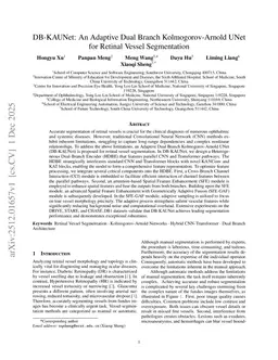 DB-KAUNet: An Adaptive Dual Branch Kolmogorov-Arnold UNet for Retinal Vessel Segmentation