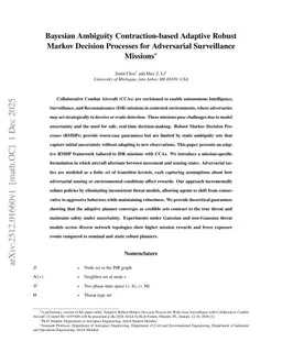 Bayesian Ambiguity Contraction-based Adaptive Robust Markov Decision Processes for Adversarial Surveillance Missions