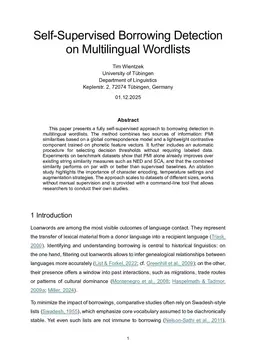 Self-Supervised Borrowing Detection on Multilingual Wordlists